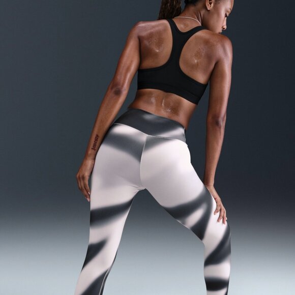 Nike Women's One Dri-FIT High-Waisted Blur 7/8 Leggings XS Off Noir NWT - Picture 5 of 8